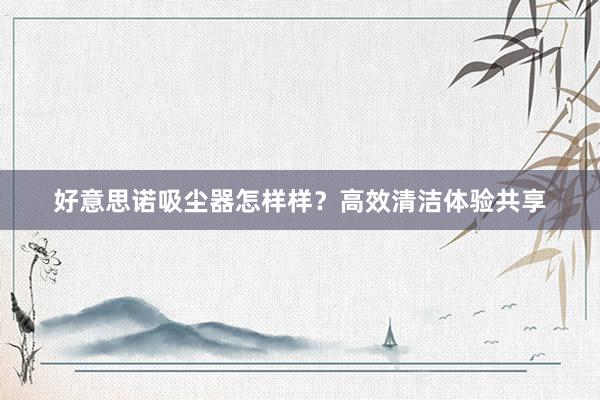好意思诺吸尘器怎样样？高效清洁体验共享
